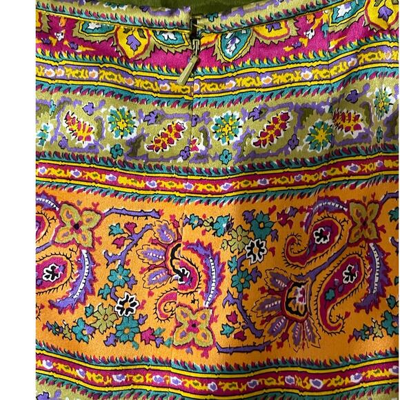 Cardiere‎ et cie Pure Silk Mixed Print Paisley & Floral Mini Pencil Skirt Size 6 - Picture 5 of 10